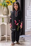 Buy_Mamma Plz_Black Handwoven Chanderi Embroidery Hummingbird Kurta Set _at_Aza_Fashions