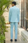Shop_Bohame_Sky Blue Terrywool Suiting Solid Julian Bandhgala And Straight Pant Set_at_Aza_Fashions