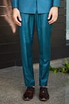 Bohame_Green Terrywool Suiting Textured Pintucked Greig Bandhgala And Pant Set_at_Aza_Fashions