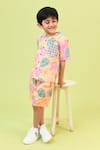 Buy_Little Shiro_Multi Color Poplin Cotton Printed Floral Sunshine Bum Shirt With Shorts _Online_at_Aza_Fashions