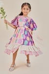 Buy_Little Shiro_Purple Cotton Sateen Printed Floral The Isabelle Dress _at_Aza_Fashions