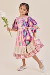 Little Shiro_Purple Cotton Sateen Printed Floral The Isabelle Dress _Online_at_Aza_Fashions