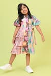 Buy_Little Shiro_Multi Color Cotton Sateen Printed Floral The Annabelle Placed Ruffle Dress _at_Aza_Fashions