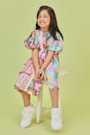 Little Shiro_Multi Color Cotton Sateen Printed Floral The Annabelle Placed Ruffle Dress _at_Aza_Fashions