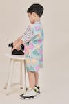 Shop_Little Shiro_Multi Color Poplin Cotton Printed Floral Sun On My Arm Shirt With Shorts _at_Aza_Fashions