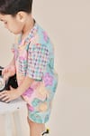 Little Shiro_Multi Color Poplin Cotton Printed Floral Sun On My Arm Shirt With Shorts _Online_at_Aza_Fashions