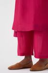 Buy_Dot_Pink Cotton, Silk Sequins Round Neck Ambily Crest Embroidered Kurta With Pant 