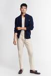 Buy S&N By Shantnu Nikhil Blue Cashmere Embroidery Cardigan at Aza Fashions Buy_S&N By Shantnu Nikhil_Blue Cashmere Embroidery Cardigan_at_Aza_Fashions