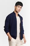 Buy S&N By Shantnu Nikhil Blue Cashmere Embroidery Cardigan Online at Aza Fashions Buy_S&N By Shantnu Nikhil_Blue Cashmere Embroidery Cardigan_Online_at_Aza_Fashions