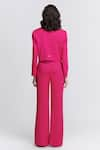 Shop_S&N by Shantnu Nikhil_Pink Nirvana Crepe Plain Lapel Collar Crop Jacket _at_Aza_Fashions