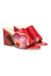 Shop_Heel Your Sole_Red Floral Boulangerie Pattern Block Heels_at_Aza_Fashions