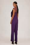 Shop_SHRIYA SOM_Purple Taffeta Hand Embroidered Floral Round Bodice Jumpsuit  _at_Aza_Fashions