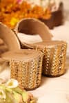 5Elements_Gold Bead Jason Cutdana And Embellished Kolhapuri Heels _at_Aza_Fashions