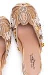 Shop_5Elements_Gold Dabka Lotus Motif Embellished Mule Heels _Online_at_Aza_Fashions