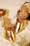 Buy_5Elements_Gold Ghungroo Akali Embellished Strap Mule Heels _at_Aza_Fashions