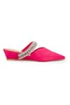 Buy_5Elements_Pink Ghungroo Akali Peacock Embellished Strap Mule Heels _Online_at_Aza_Fashions