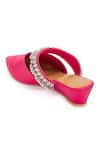 5Elements_Pink Ghungroo Akali Peacock Embellished Strap Mule Heels _at_Aza_Fashions