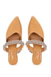 Shop_5Elements_Beige Ghungroo Akali Peacock Embellished Mule Heels _at_Aza_Fashions