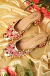 Buy_5Elements_Gold Pearl Bloom Floral Embroidered Mule Heels _at_Aza_Fashions