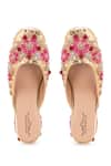 Buy_5Elements_Gold Pearl Bloom Floral Embroidered Mule Heels _Online_at_Aza_Fashions