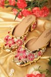 5Elements_Gold Pearl Bloom Floral Embroidered Mule Heels _Online