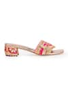 Buy_5Elements_Pink Gota Atlas Embroidered Sliders _Online_at_Aza_Fashions