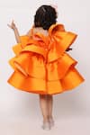 Shop_JANYAS CLOSET_Orange Taffeta Silk Solid Layered Ruffled Dress _at_Aza_Fashions