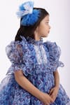 JANYAS CLOSET_Blue Organza Printed Floral Vintage Sienna Dress _Online_at_Aza_Fashions