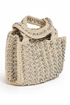 ETCETERA_Off White Embellished Crochet Mini Bag _Online_at_Aza_Fashions