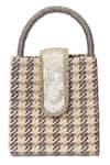 ETCETERA_Beige Embellished Sparkle Sand Mini Tote Bag _Online_at_Aza_Fashions