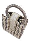 ETCETERA_Beige Embellished Sparkle Sand Mini Tote Bag _at_Aza_Fashions