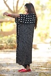 Buy_Dyelogue_Black Modal Silk Printed Tassels Cowl Bandhani Pattern Overlap Top _Online_at_Aza_Fashions