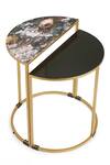 Shop_Amoliconcepts_Black Iron Enameled Flower Nesting Table Set_at_Aza_Fashions
