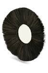 Amoliconcepts_Black Seagrass, Mirror Glass Woven Round-shaped Decorative_Online_at_Aza_Fashions