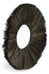 Buy_Amoliconcepts_Black Seagrass, Mirror Glass Woven Round-shaped Decorative_Online_at_Aza_Fashions