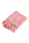 Shop_Amoliconcepts_Fuchsia 100% Wool Acrylic Thread Work Throw _at_Aza_Fashions