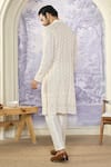 Kasbah x AZA_White Georgette Embroidered Thread Chikankari Kurta _Online_at_Aza_Fashions