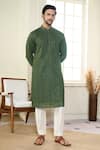 Kasbah x AZA_Green Georgette Embroidered Thread Chikankari And Sequin Work Kurta _Online