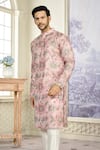 Shop_Kasbah x AZA_Pink Georgette Embroidery Sequin Bloom Kurta With Pant _Online_at_Aza_Fashions