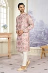 Kasbah x AZA_Pink Georgette Embroidery Sequin Bloom Kurta With Pant _at_Aza_Fashions