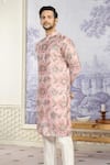 Buy_Kasbah x AZA_Pink Georgette Embroidery Sequin Bloom Kurta With Pant 