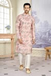 Kasbah x AZA_Pink Georgette Embroidery Sequin Bloom Kurta With Pant _Online