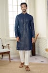 Buy_Kasbah x AZA_Blue Georgette Embroidery Chikankari Jaal Kurta With Pant _Online