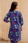 Shop_Gulabo Jaipur_Blue Cotton Embroidery Square Neck Gardenia Kurta With Pant_at_Aza_Fashions