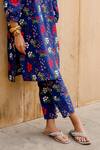 Buy_Gulabo Jaipur_Blue Cotton Embroidery Square Neck Gardenia Kurta With Pant_Online_at_Aza_Fashions