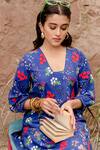 Buy_Gulabo Jaipur_Blue Cotton Embroidery Square Neck Gardenia Kurta With Pant