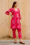 Buy_Gulabo Jaipur_Pink Cotton Embroidery Collared Gardenia Flora Kurta With Pant_at_Aza_Fashions