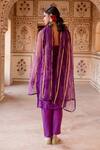 Shop_Gulabo Jaipur_Purple Georgette Embroidery Floral Kadhai Semi Imrat Blossom Kurta Pant Set_at_Aza_Fashions