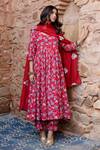 Buy_Gulabo Jaipur_Red Cotton Print Phool Round Bahar Garden Anarkali Set_at_Aza_Fashions