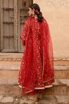 Shop Gulabo Jaipur Red Cotton Sequins Round Neck Prital Botanic Bloom Print Anarkali Set at Aza Fashions Shop_Gulabo Jaipur_Red Cotton Sequins Round Neck Prital Botanic Bloom Print Anarkali Set_at_Aza_Fashions